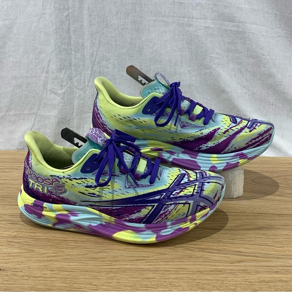 ASICS Noosa Tri 15 Yellow Purple Running Shoes Women’s Size 8 (no insoles) - Picture 2 of 8